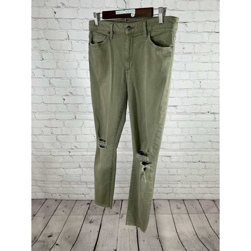 Joe's Jeans Military Green Distressed Skinny Ankle Mid Rise Jeans Pants (30x28) - Picture 3 of 13